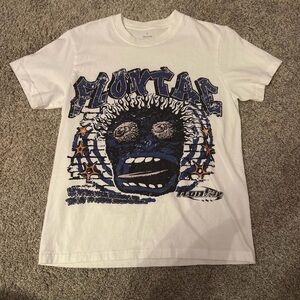 Fashion Nova White and Blue Graphic Tee